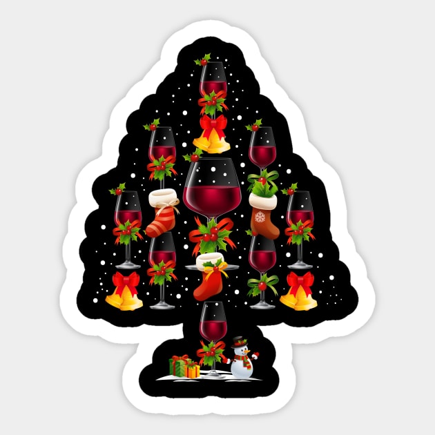 Wine Christmas Tree Sticker by Skylane